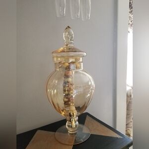 Elegant Glass Jar with Lid juice, punch, tea etc server.